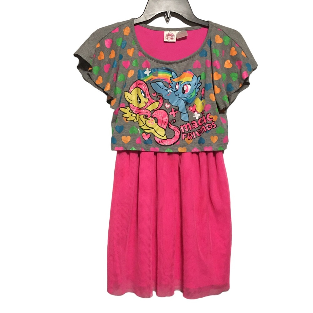 My Little Pony Girls Magic Friends Popover Tulle Netting Dress Size 10-12 Hasbro